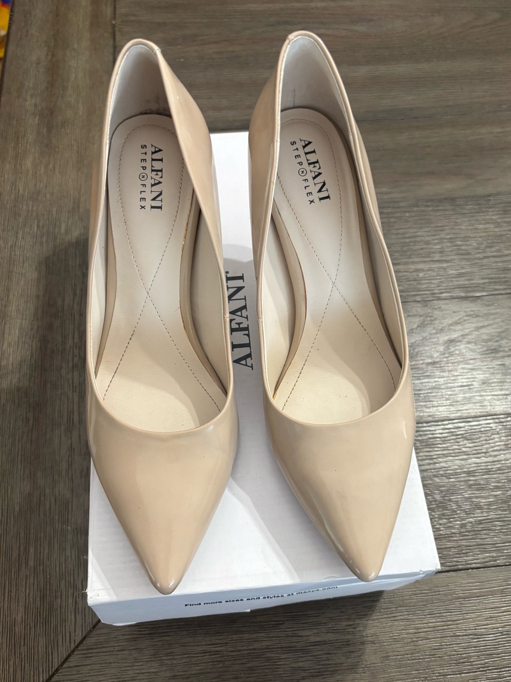 Alfani Nude Patent Pointed-Toe Pumps